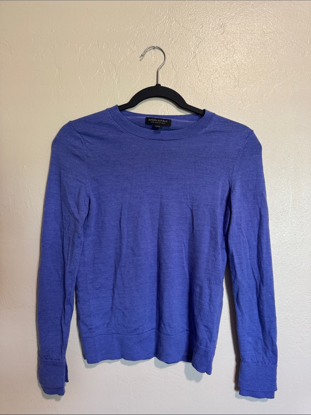 Banana Republic Lavender-Blue Merino Wool Crewneck Sweater